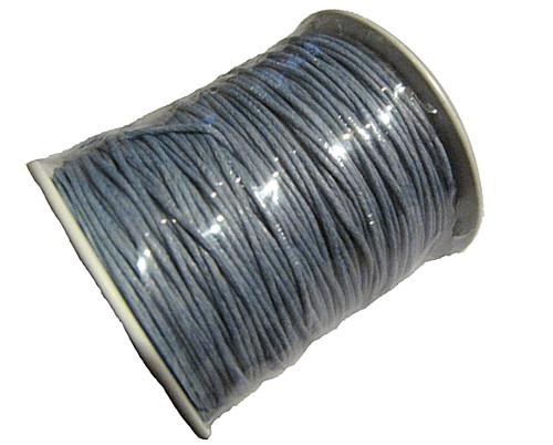 Baumwollband gewachst 1mm, blau mittel, 91m (0,06€/m)